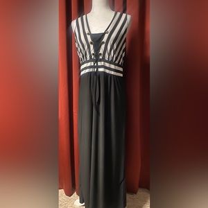 Antthony Originals Striped lace up bodice maxi dress